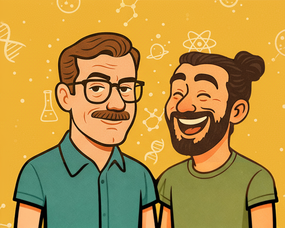 Hosts Senan and Joe laughing